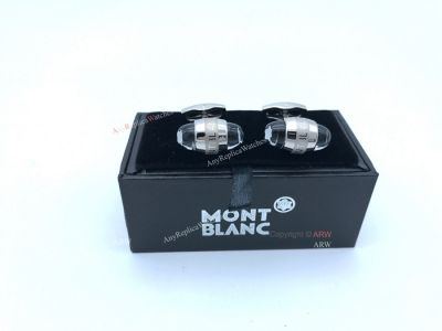 AAA Grade Fake Mont Blanc Cufflinks Brushed Silver